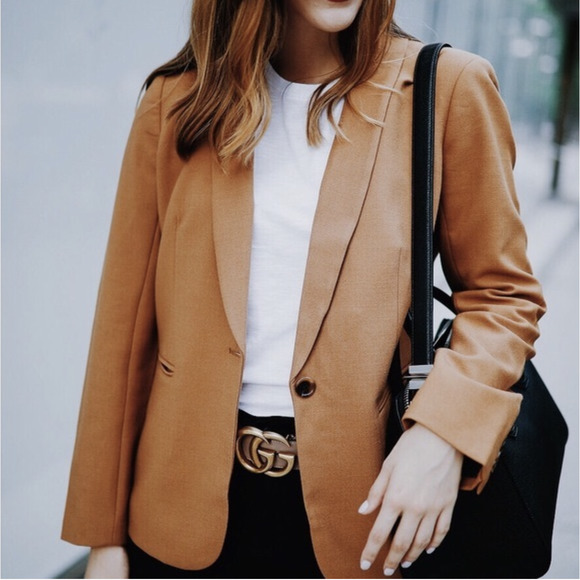 J. Crew Tan Wool Parke Single Button Blazer Jacket